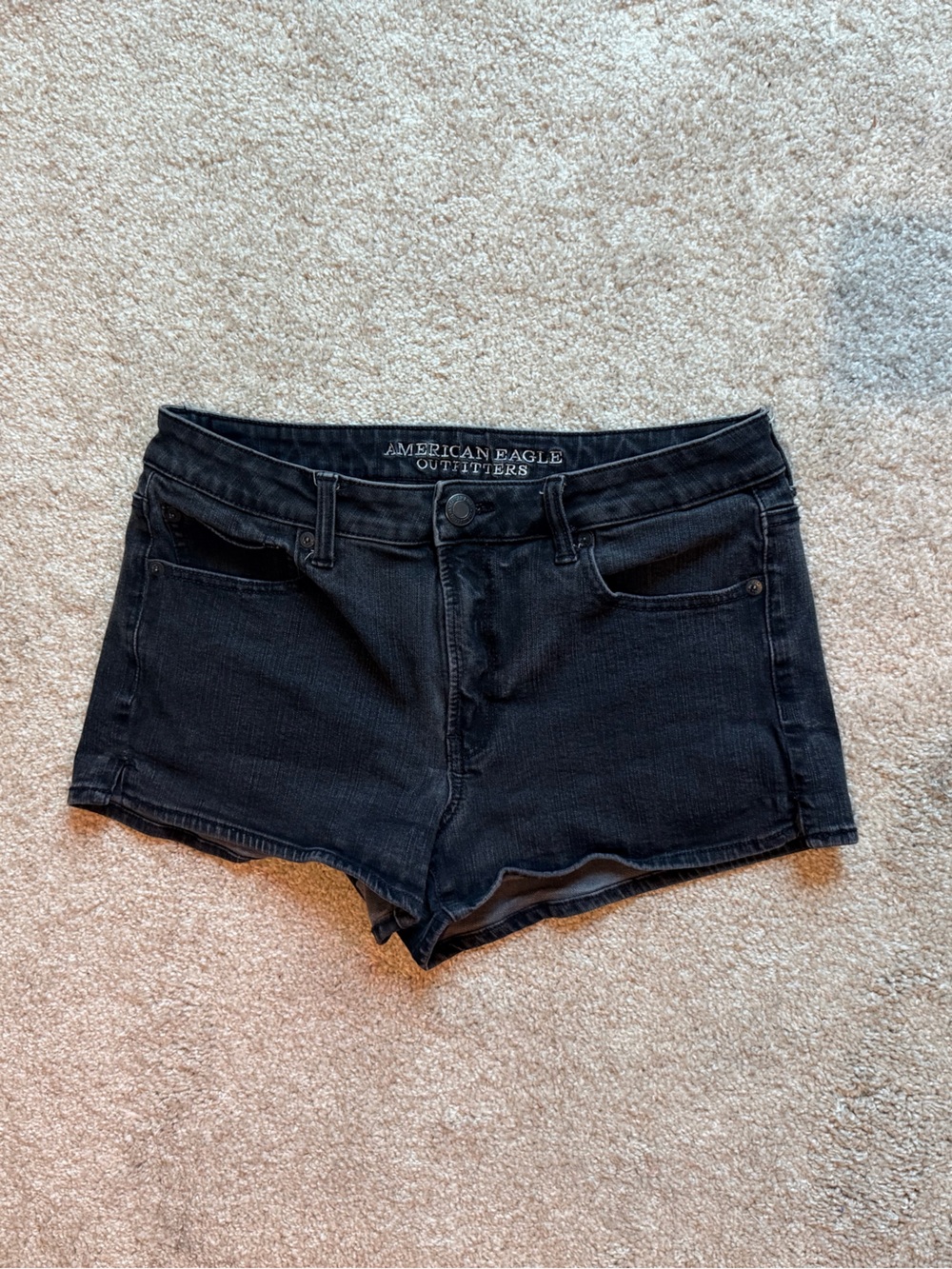American Eagle Outfitters Black Denim Shortie Shorts